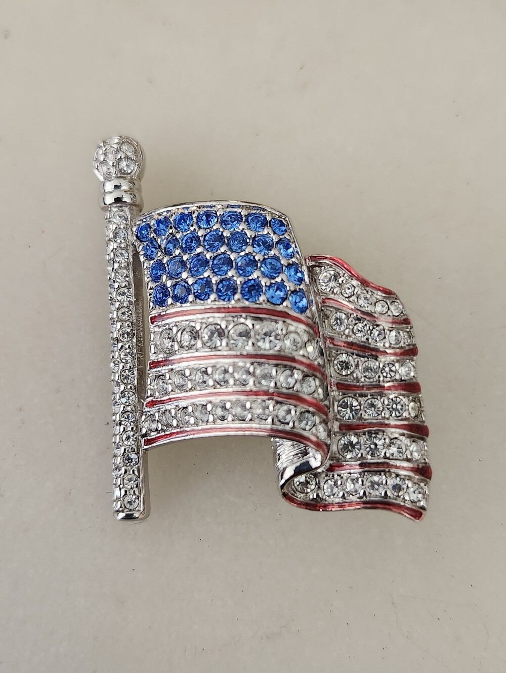Swarovski American Flag Crystal Brooch/Pin